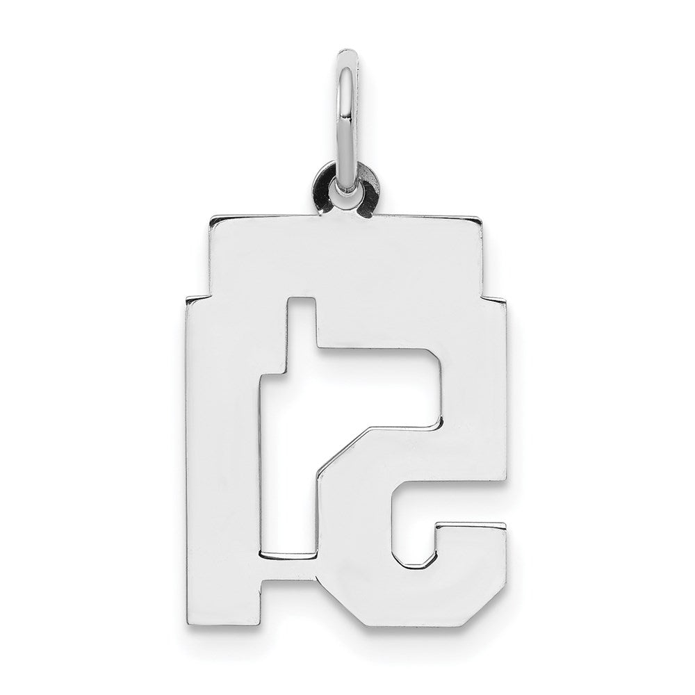 Sterling Silver/Rhodium-plated Satin Number 51 Charm