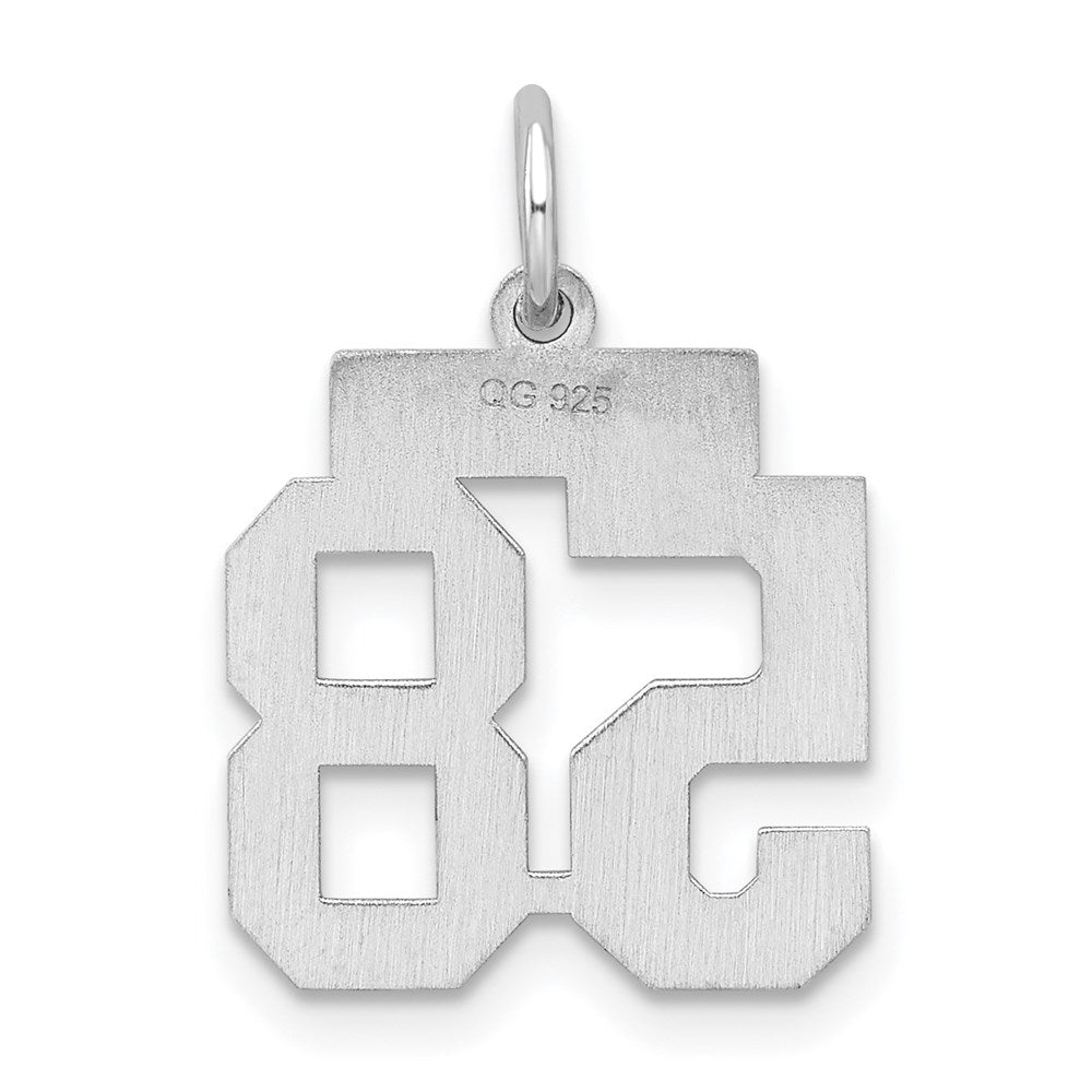Sterling Silver/Rhodium-plated Satin Number 58 Charm