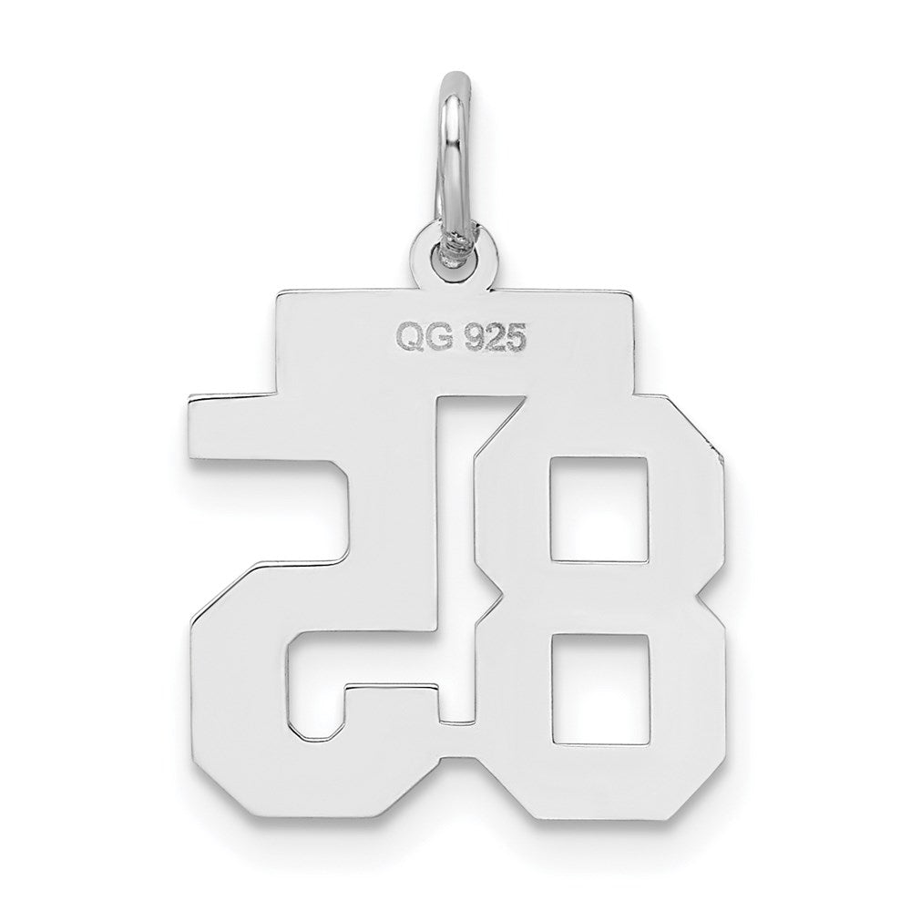 Sterling Silver/Rhodium-plated Satin Number 85 Charm
