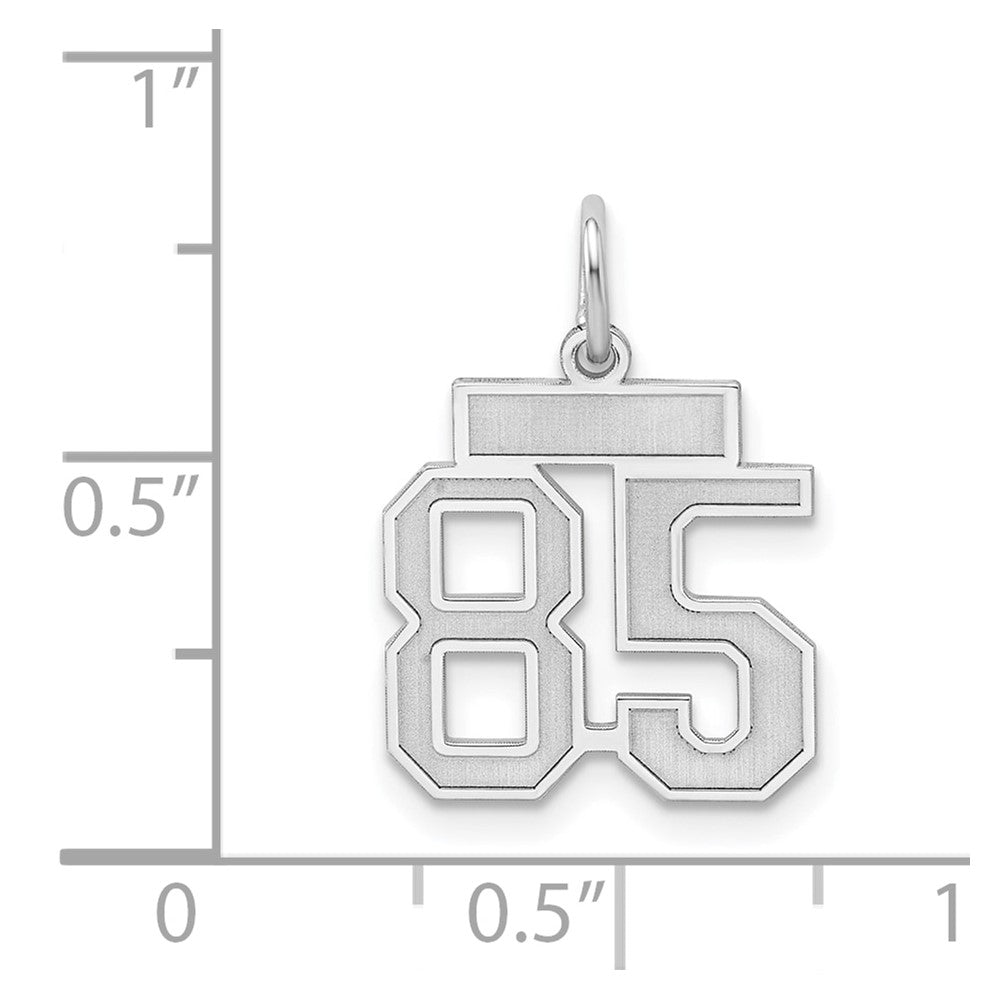 Sterling Silver/Rhodium-plated Satin Number 85 Charm