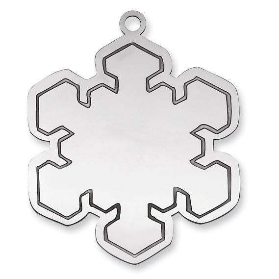 Sterling Silver Rhodium-plated Blank Christmas Snowflake Ornament