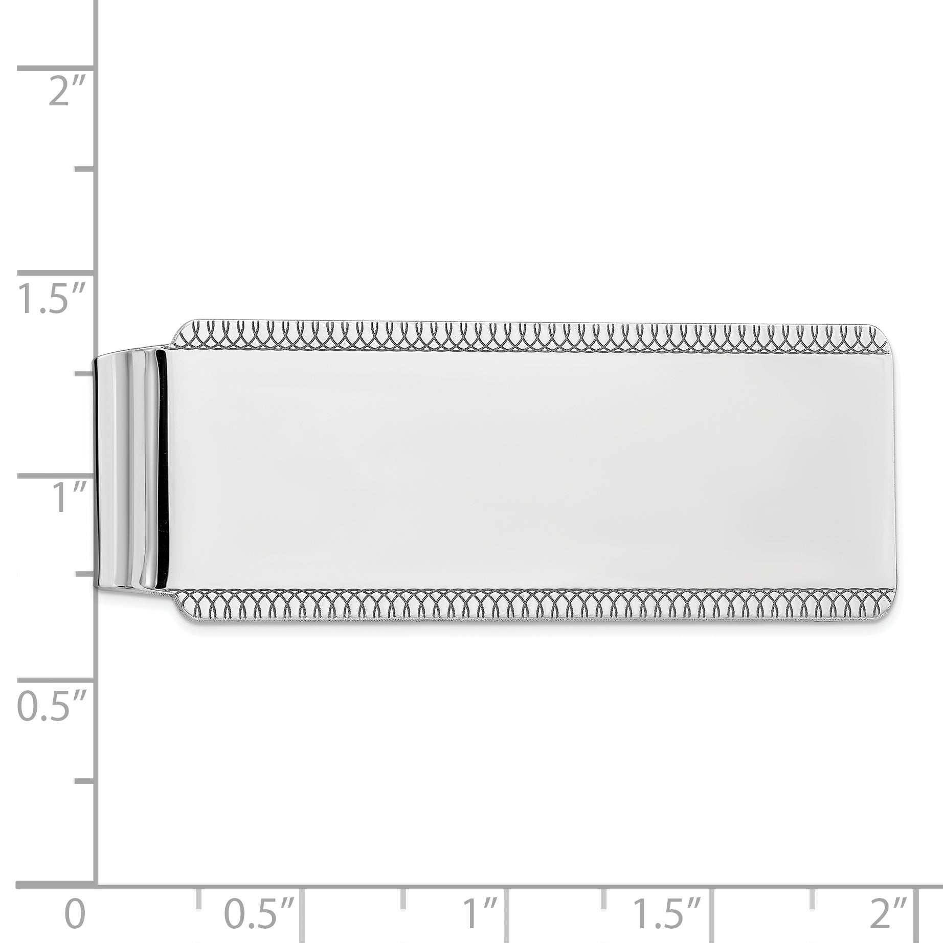 Sterling Silver Rhodium-plated Satin Front Satin Back Money Clip