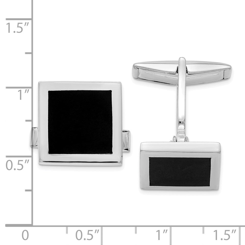 Sterling Silver Onyx Cuff Links