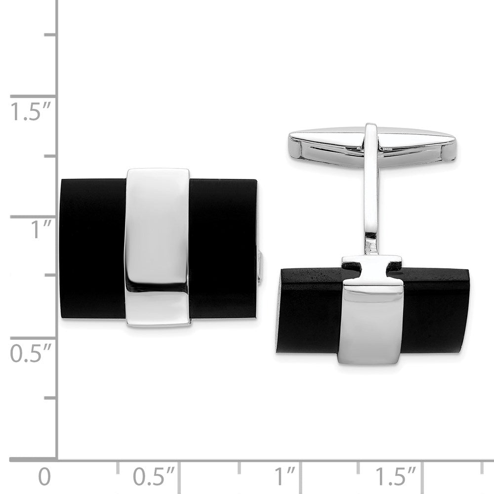 Sterling Silver Onyx Cuff Links