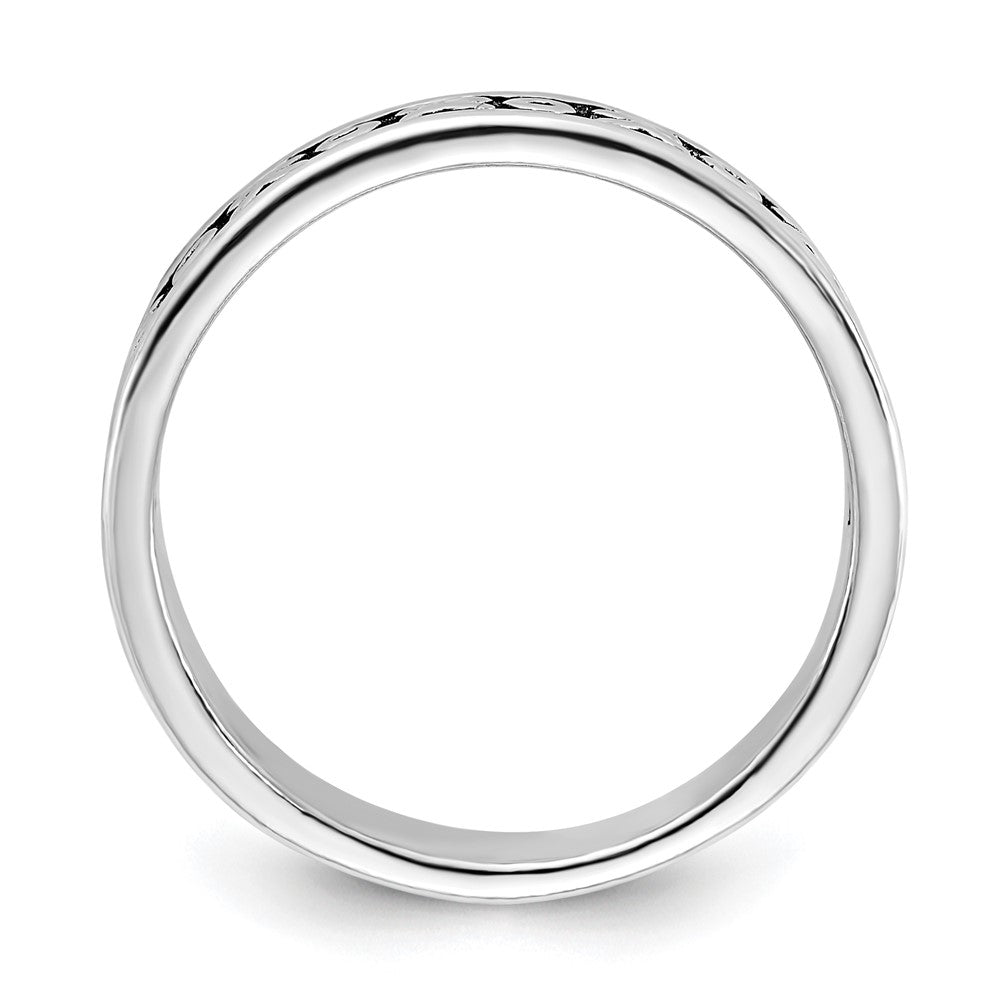 Sterling Silver Polished & Antiqued X & O Ring