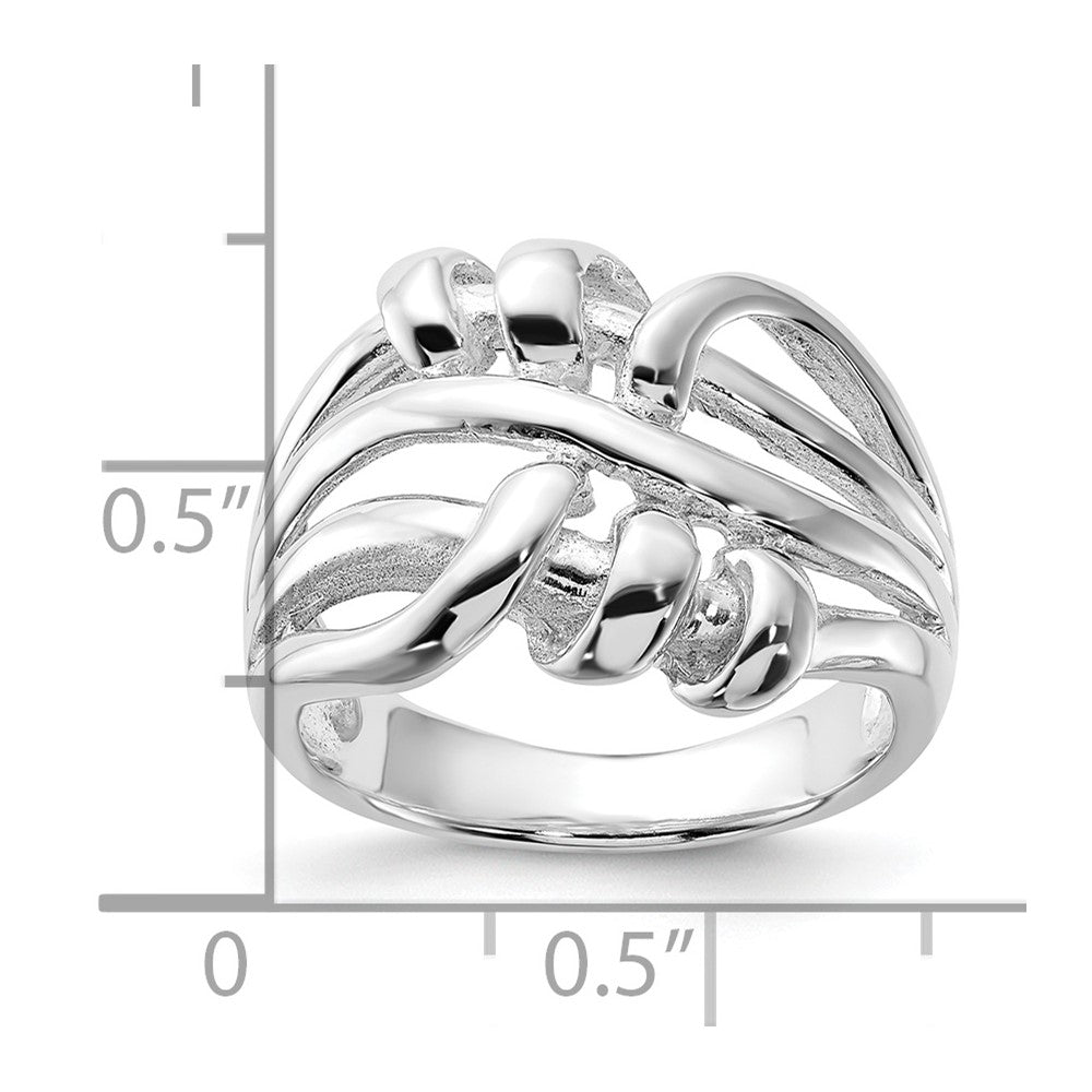 Sterling Silver Polished Fancy Twist Ring