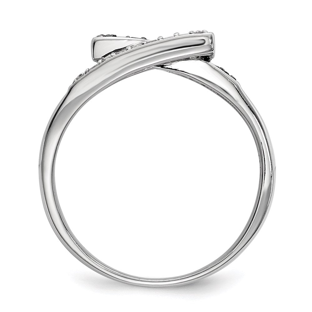 Sterling Silver Black & White Diamond Ring