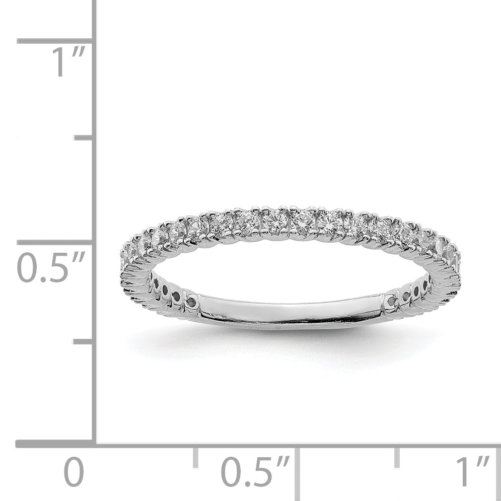 Sterling Shimmer Sterling Silver Rhodium-plated 28 Stone CZ Band