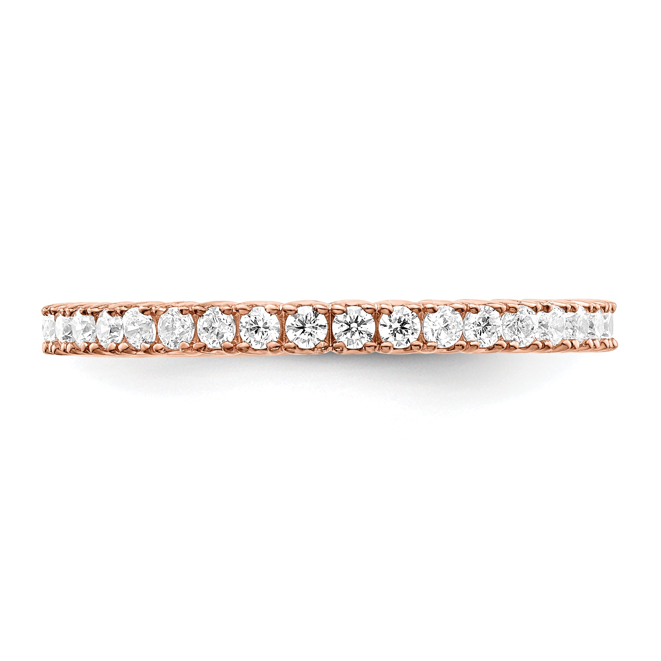 Sterling Shimmer Sterling Silver Rose-tone Flash Rose Gold-plated 28 Stone CZ Band