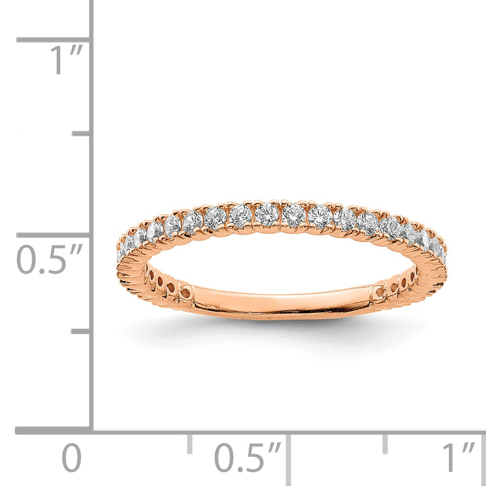 Sterling Shimmer Sterling Silver Rose-tone Flash Rose Gold-plated 28 Stone CZ Band