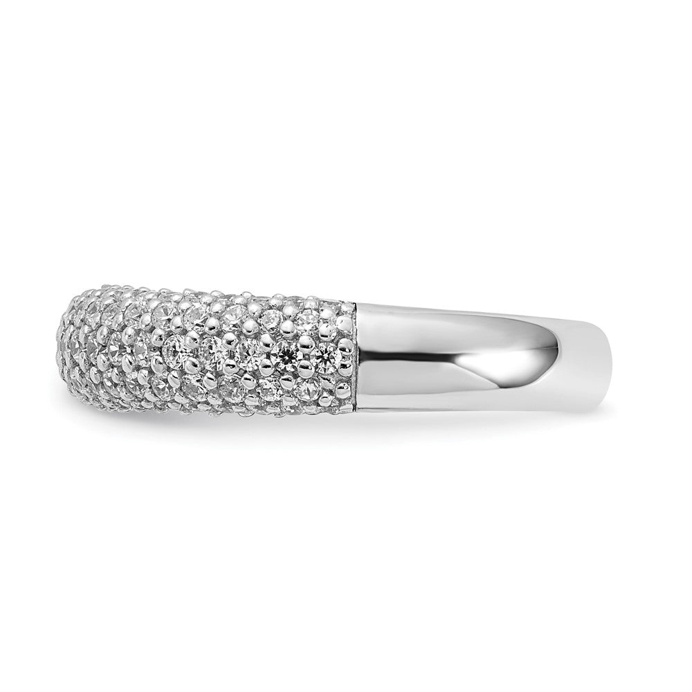 Sterling Silver PavÇ Rhodium-plated 113 Stone CZ Ring