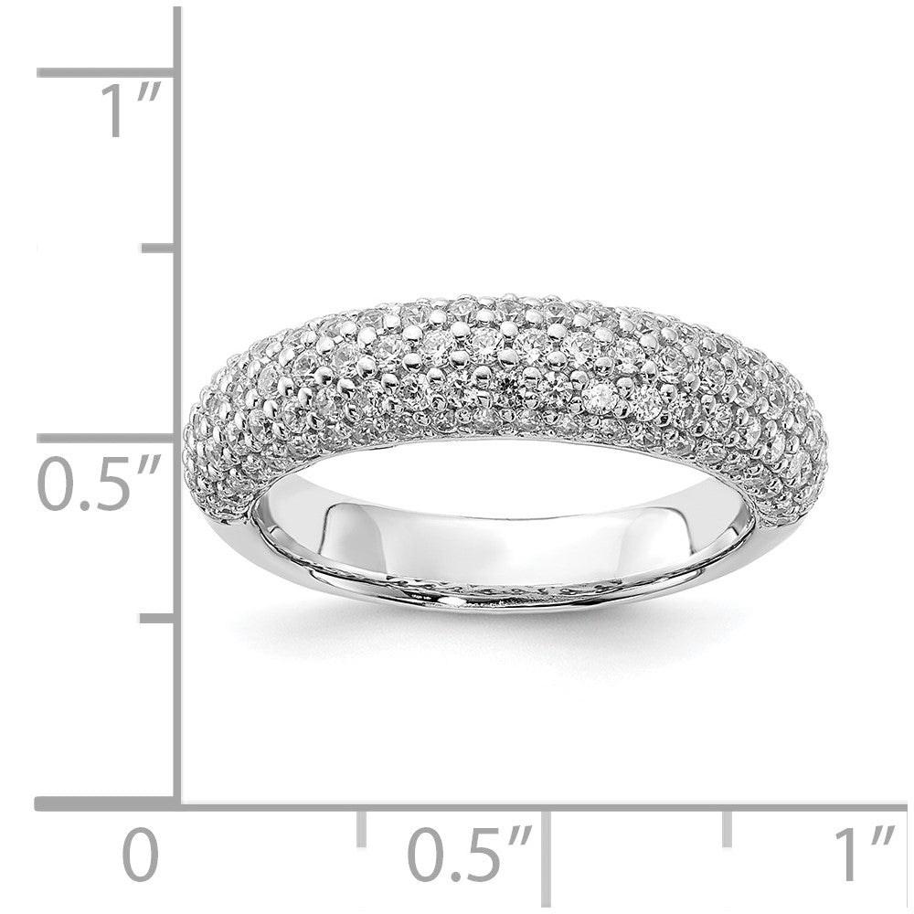 Sterling Silver PavÇ Rhodium-plated 113 Stone CZ Ring