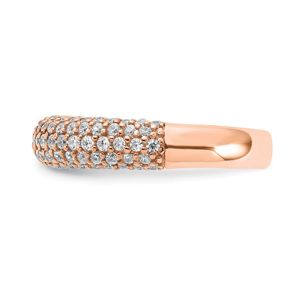 Sterling Silver PavÇ Rose Gold-plated 113 Stone CZ Ring