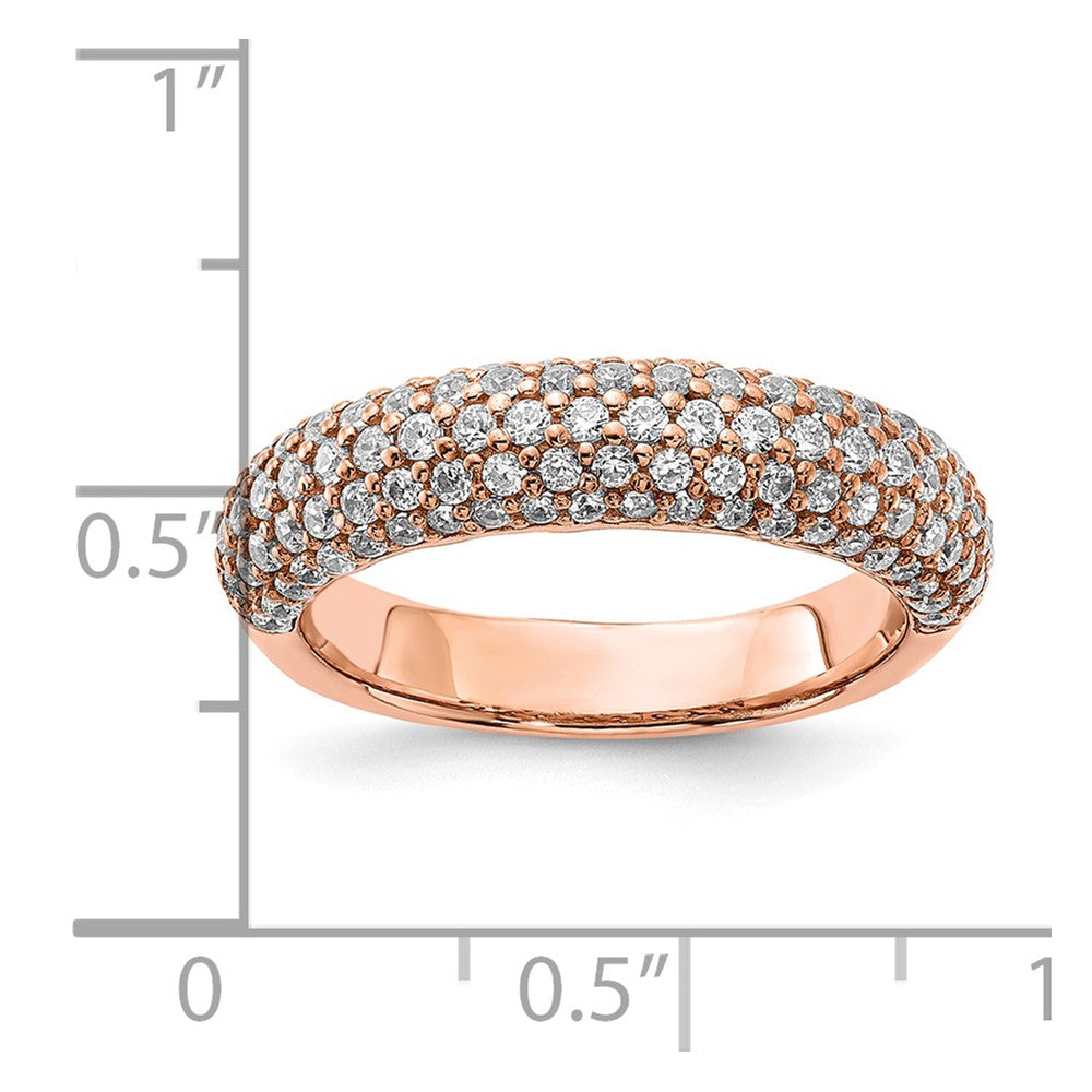 Sterling Silver PavÇ Rose Gold-plated 113 Stone CZ Ring