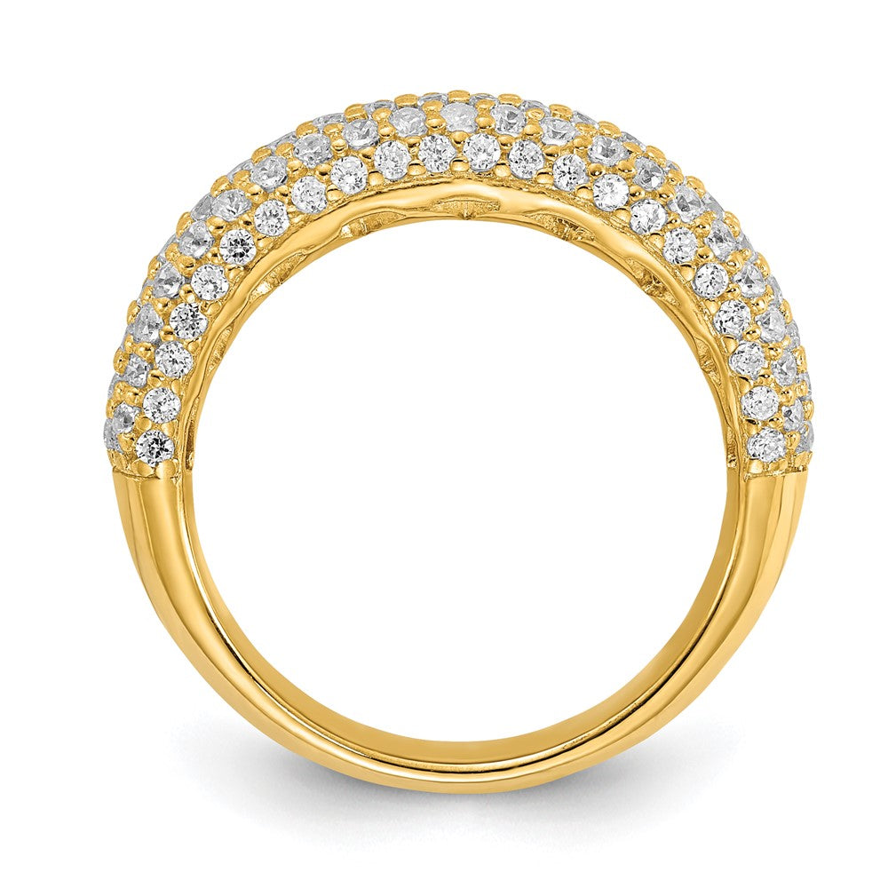 Sterling Silver PavÇ Gold-plated 113 Stone CZ Ring