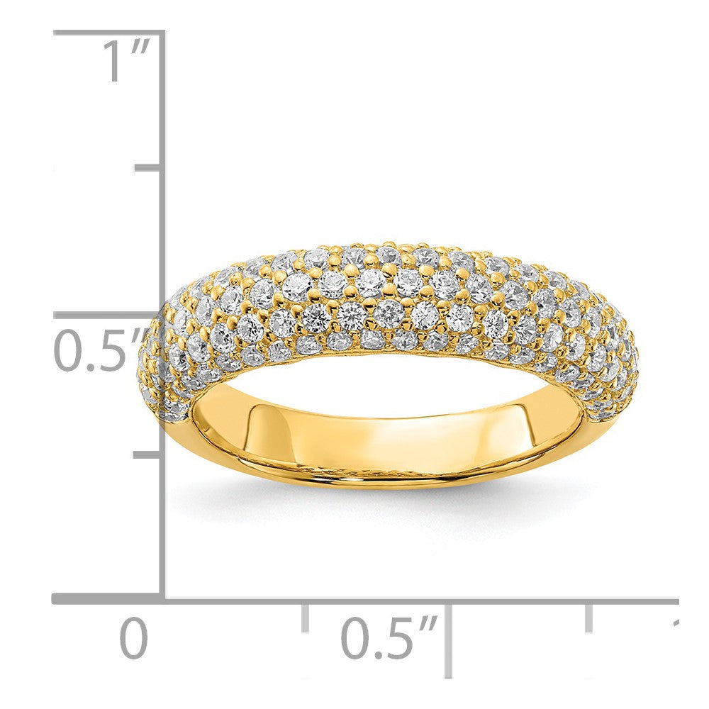 Sterling Silver Pav√á Gold-plated 113 Stone CZ Ring