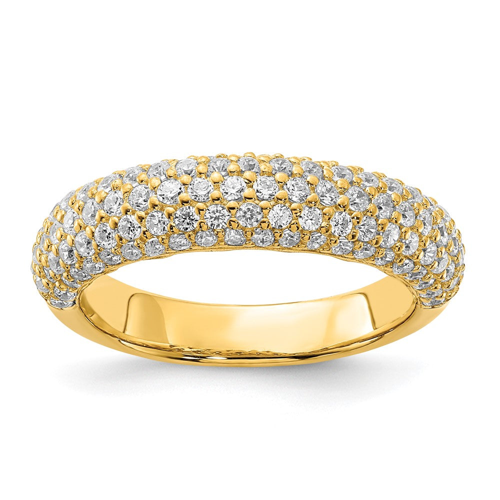 Sterling Silver Pav√á Gold-plated 113 Stone CZ Ring