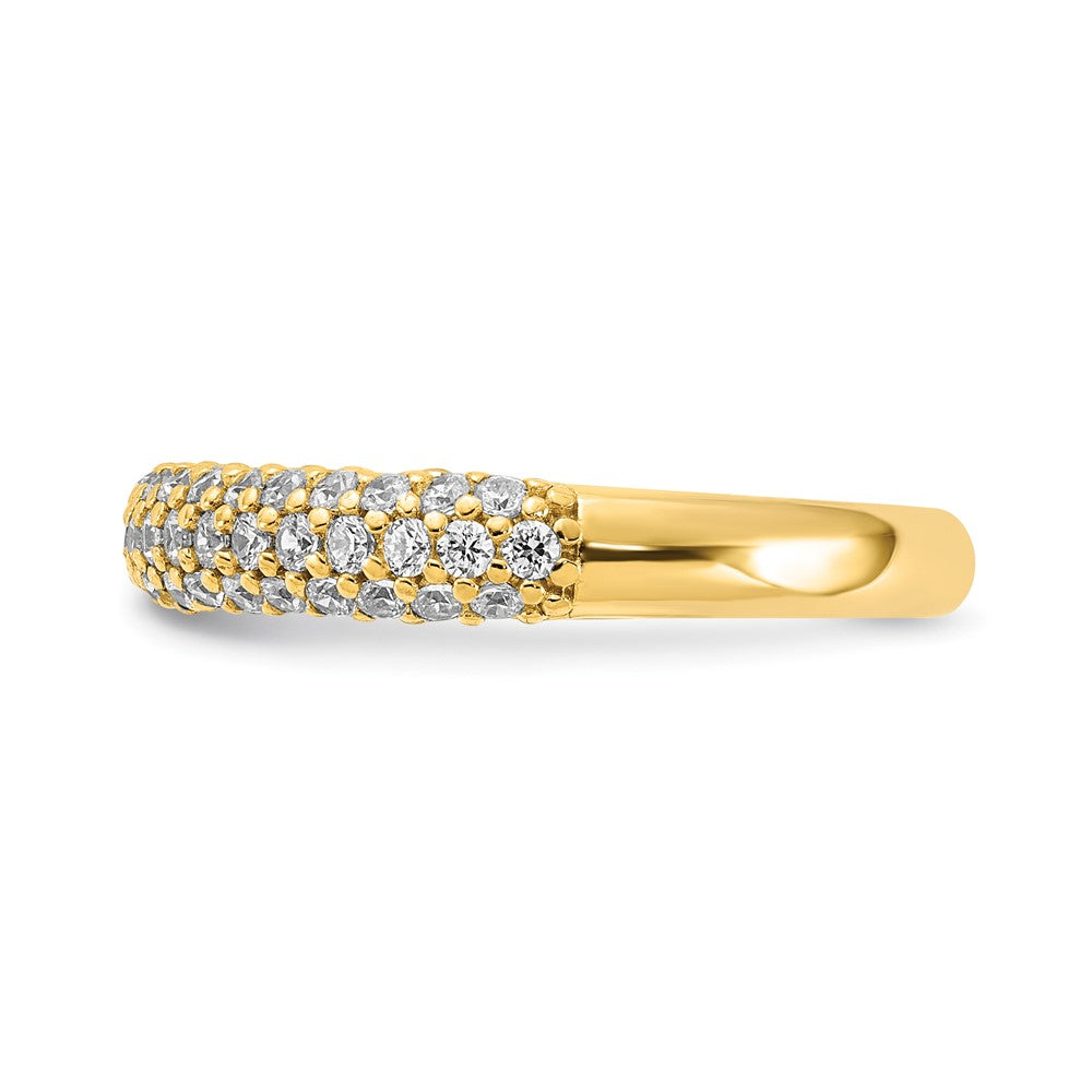 Sterling Silver Pav√á Gold-plated 61 Stone CZ Ring