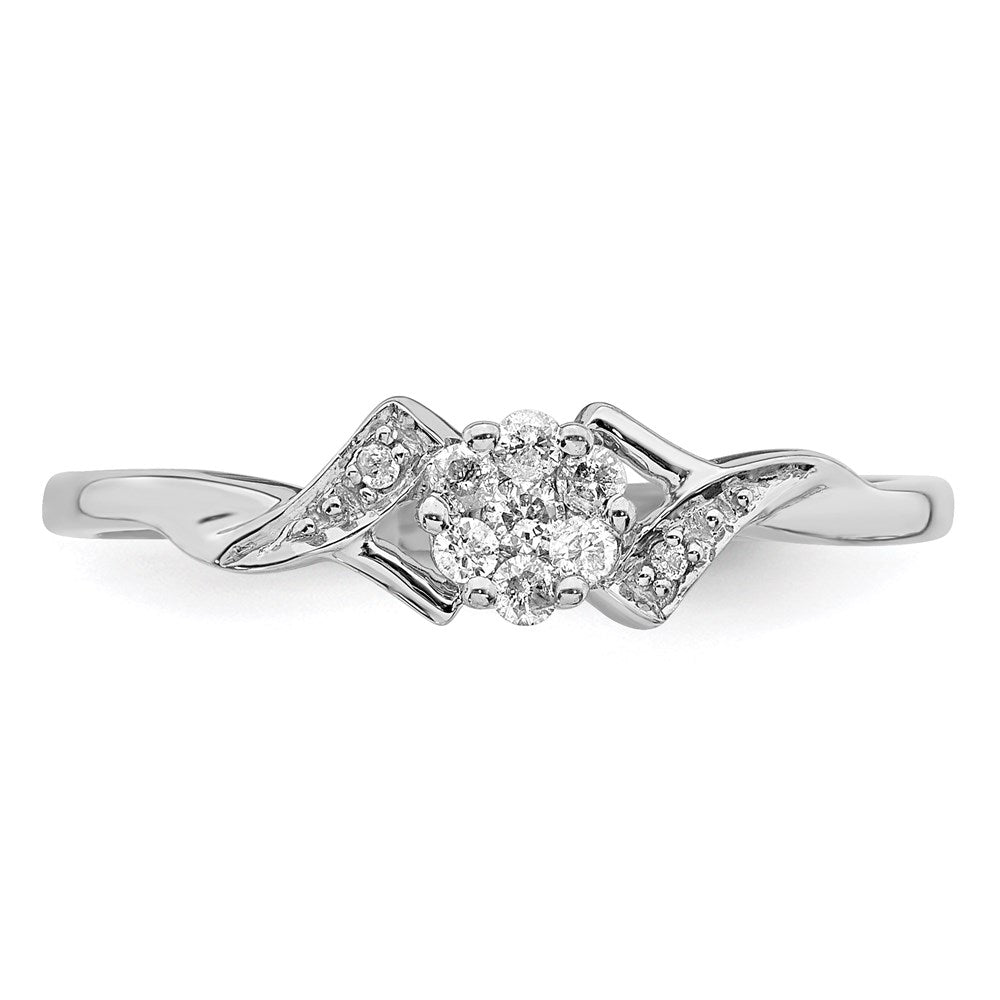 Sterling Silver Rhodium Plated Diamond Ring