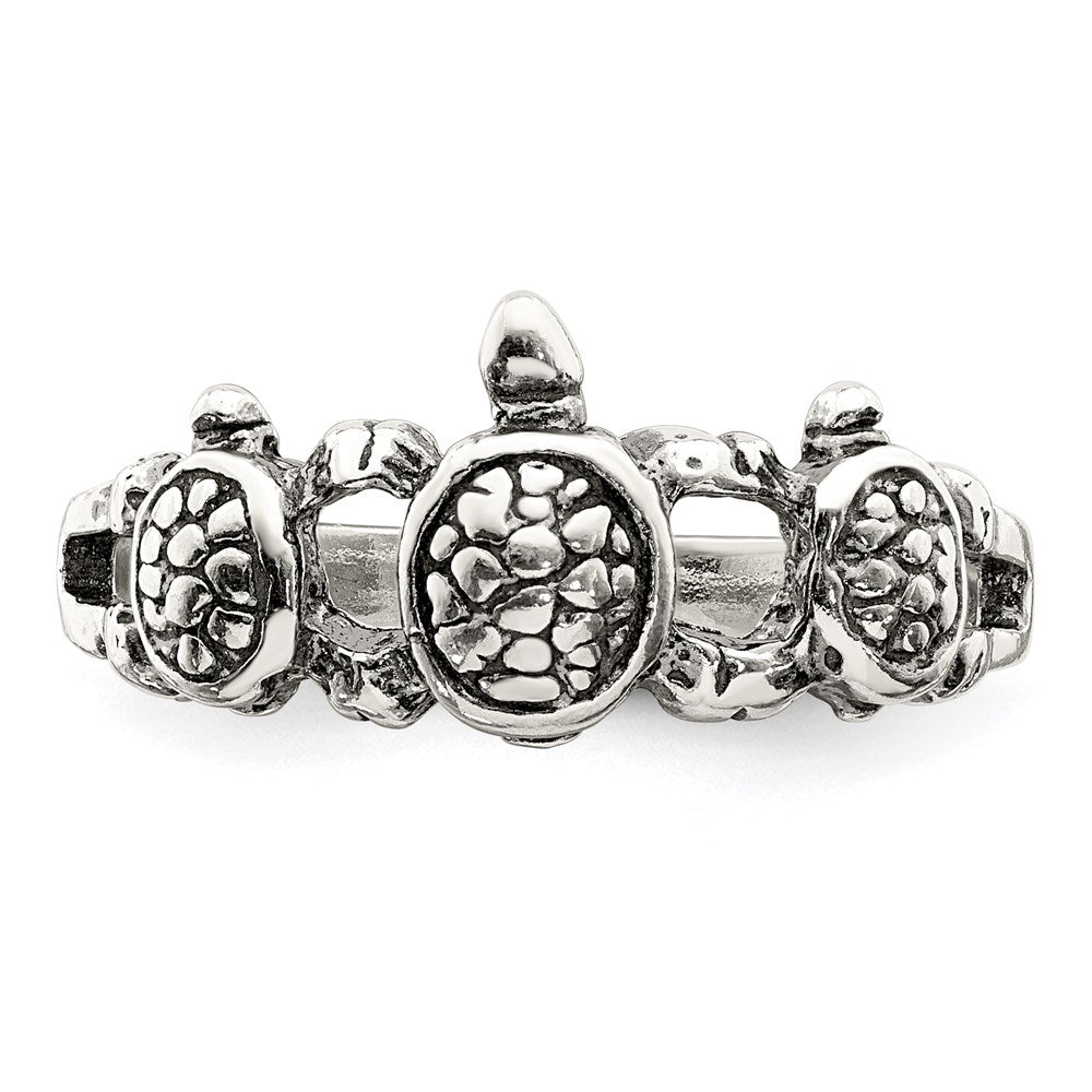 Sterling Silver Antiqued Turtle Ring