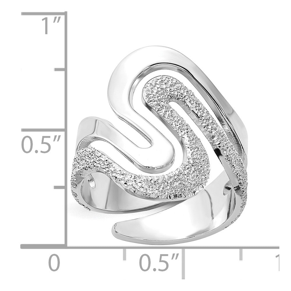 Sterling Silver Polished and Textured Swirl Ring