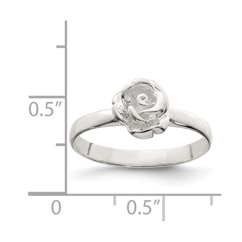 Sterling Silver 8mm Rose Ring