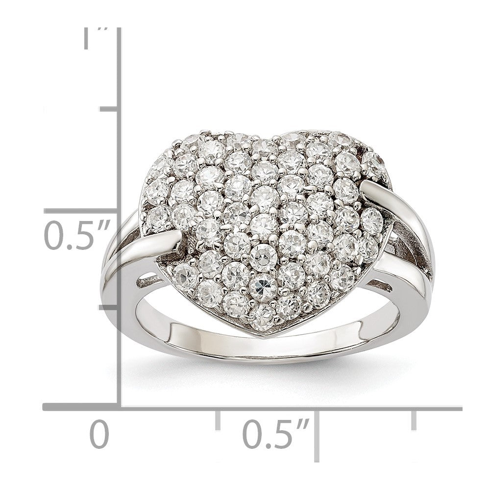 Sterling Silver CZ Heart Ring