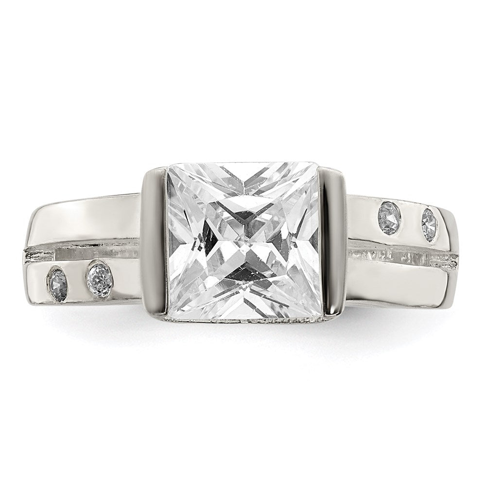 Sterling Silver Square CZ Ring