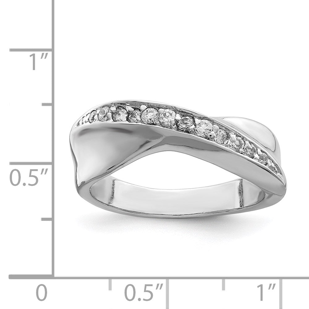 Sterling Silver Rhodium Plated CZ Ring