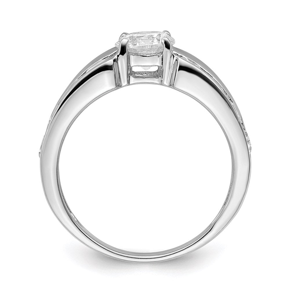 Sterling Silver Rhodium Plated CZ Ring