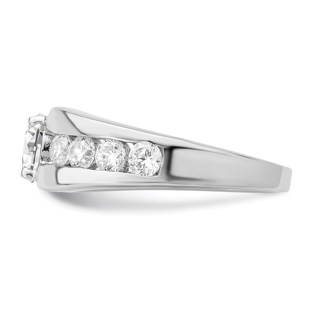 Sterling Silver Rhodium Plated CZ Ring