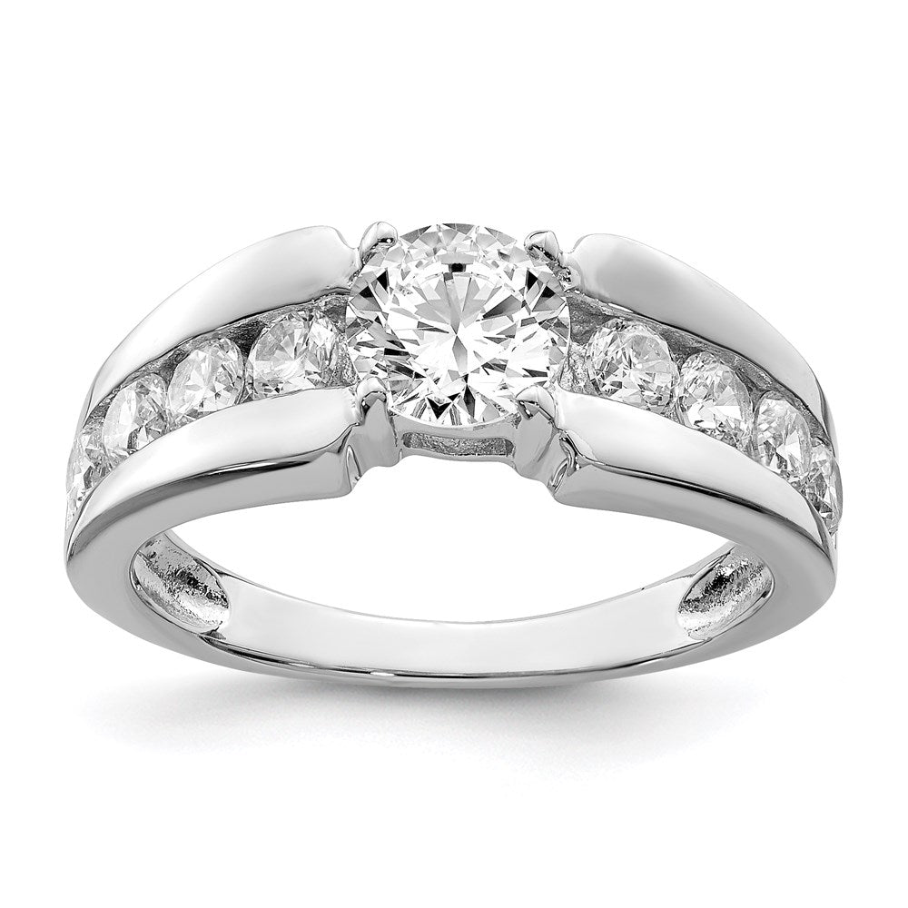 Sterling Silver Rhodium Plated CZ Ring