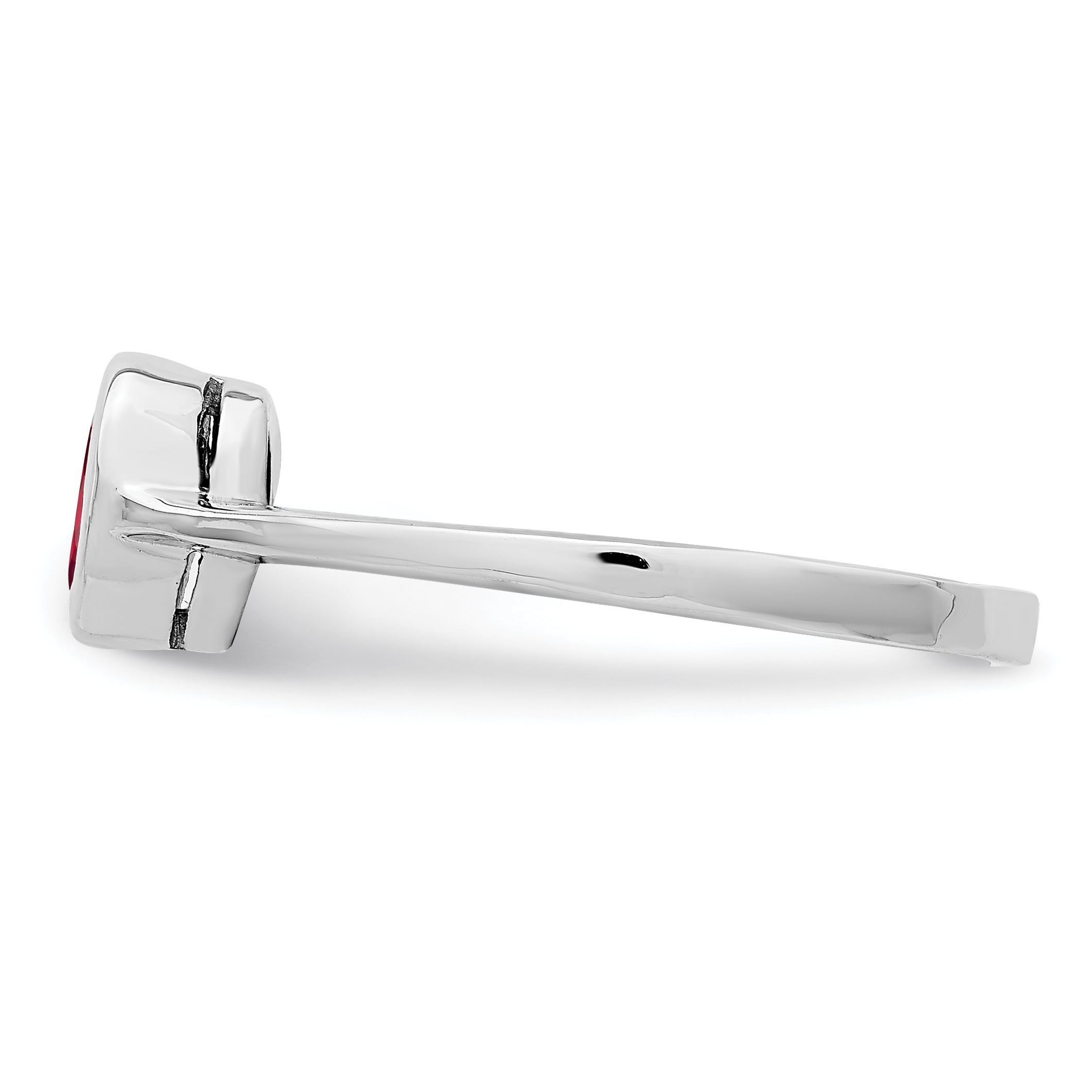 Sterling Silver Rhodium-plated Garnet Ring