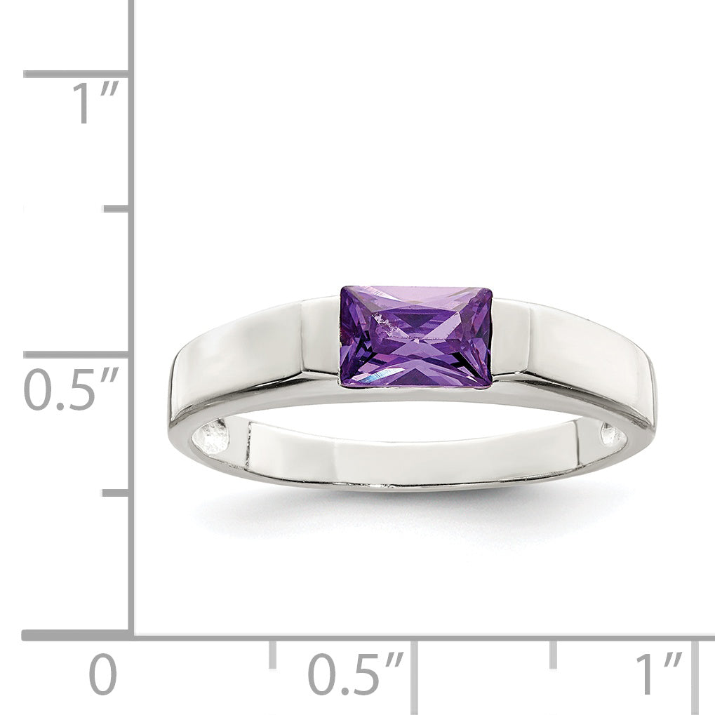 Sterling Silver Purple CZ Ring