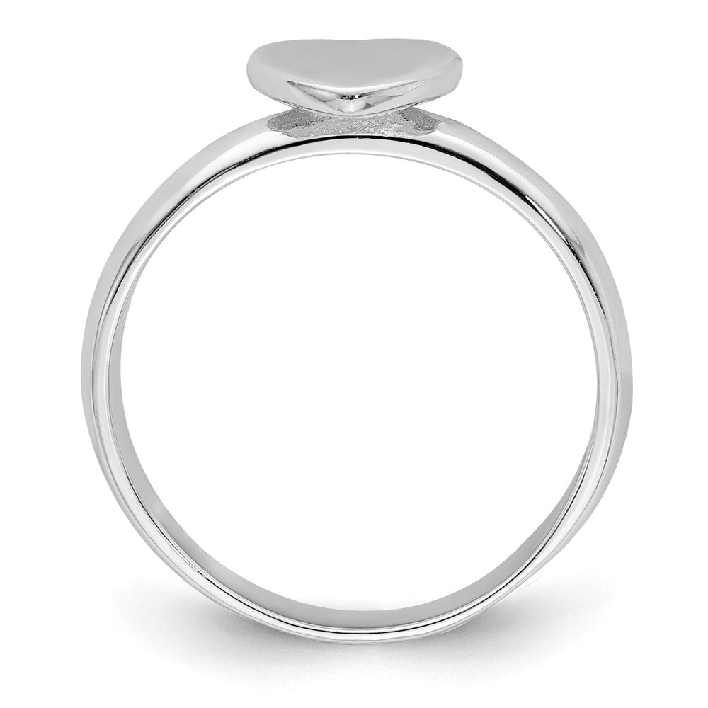 Sterling Silver Rhodium-plated Polished Heart Children's Ring