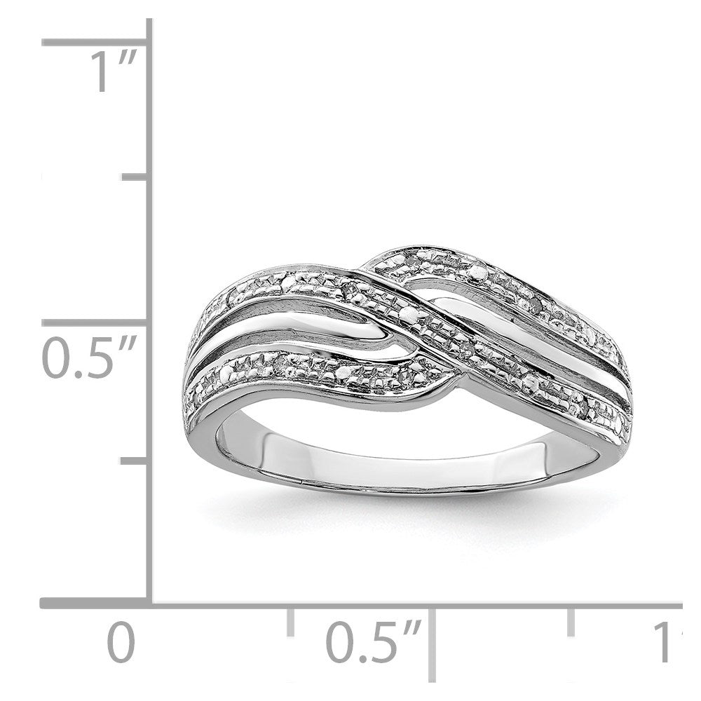 Sterling Silver Rhodium Plated Diamond Ring