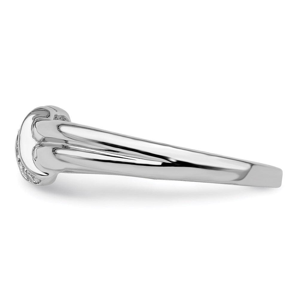 Sterling Silver Rhodium Plated Diamond Ring