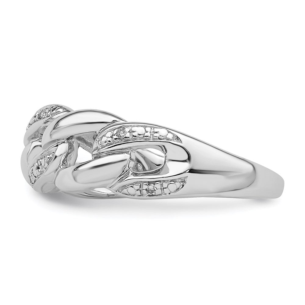 Sterling Silver Rhodium Plated Diamond Ring