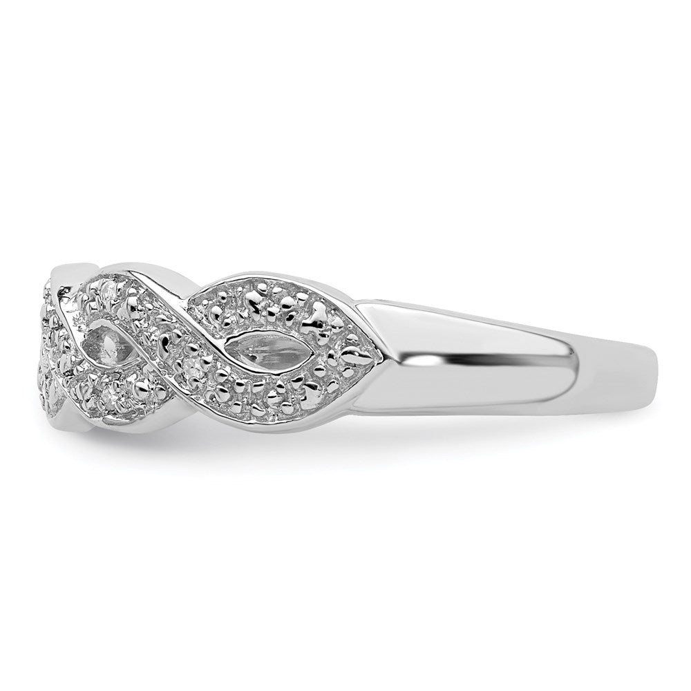 Sterling Silver Rhodium Plated Diamond Ring