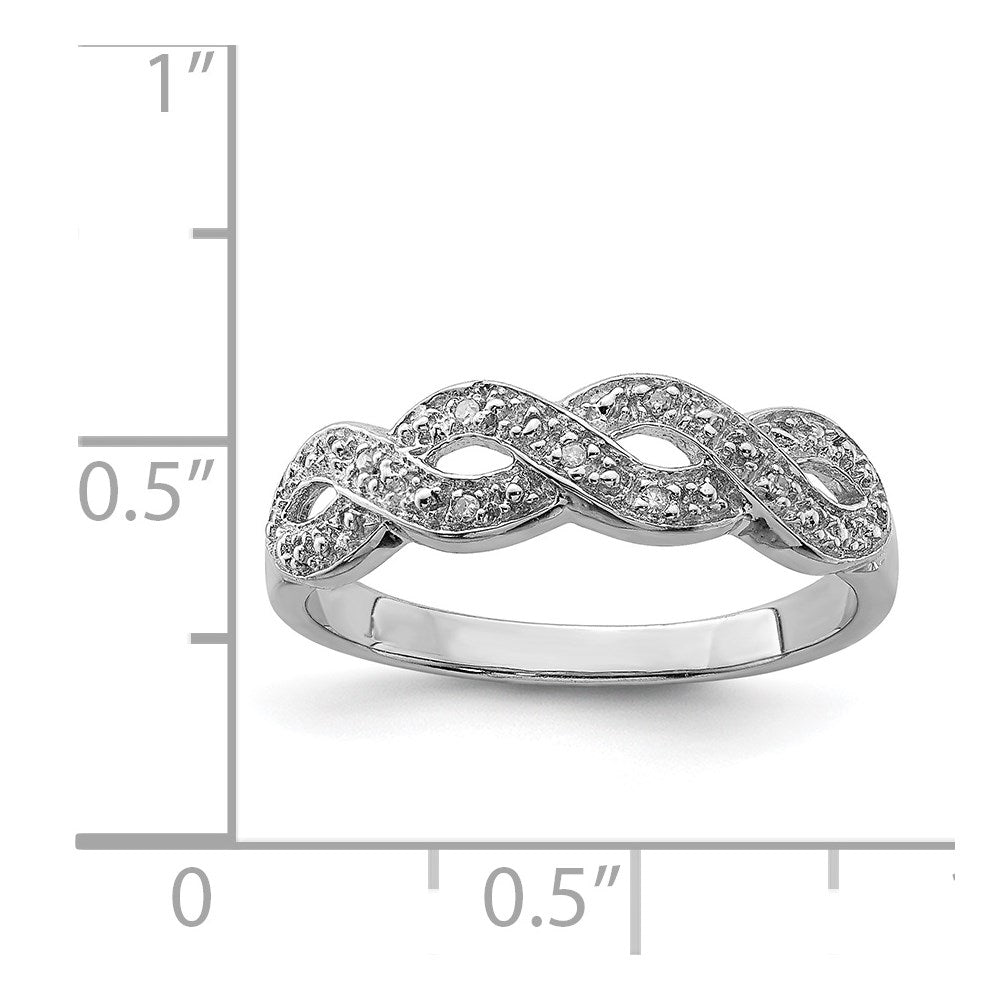 Sterling Silver Rhodium Plated Diamond Ring