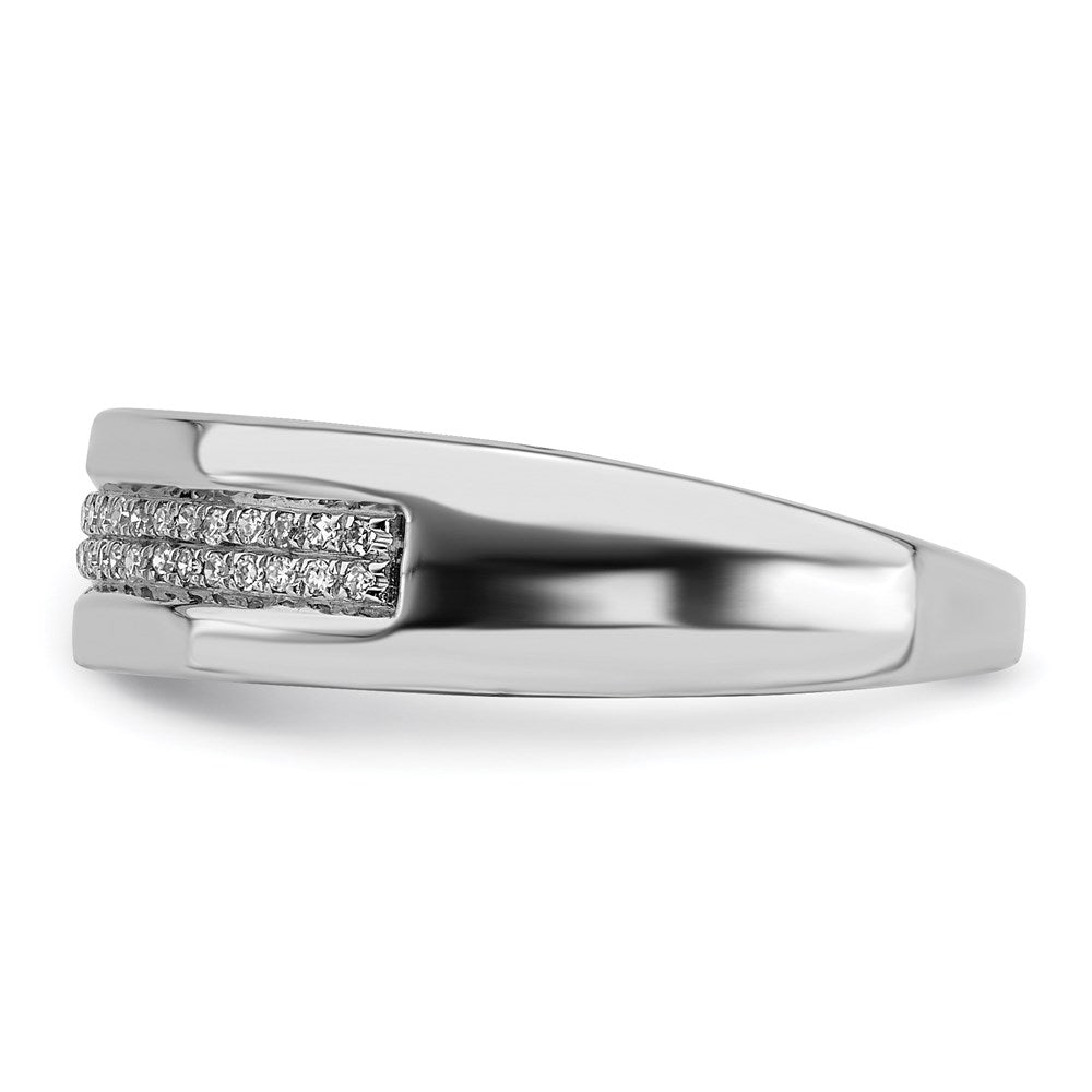 Sterling Silver Rhodium Plated Diamond Ladies Band