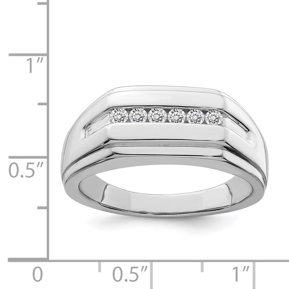 Sterling Silver Rhodium Plated Diamond Men's Ring