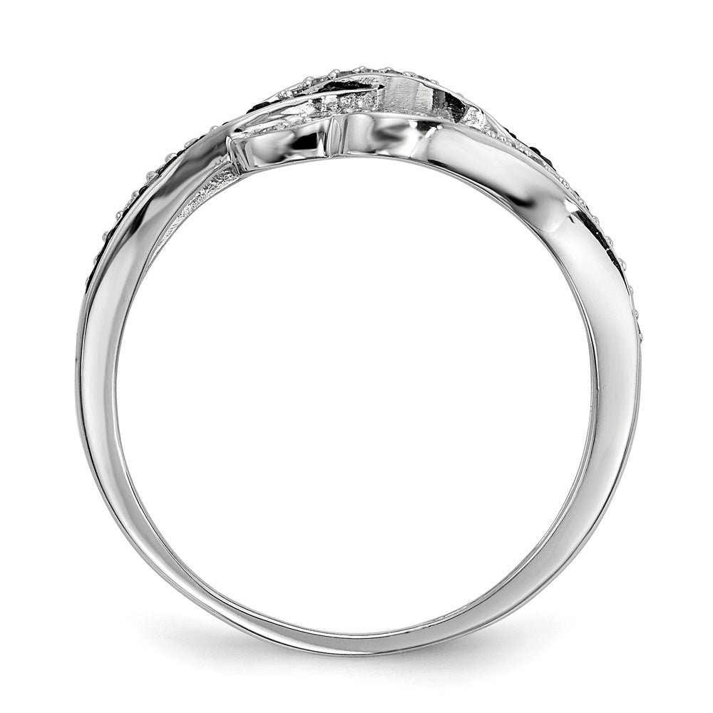 Sterling Silver Black and White Diamond Ring