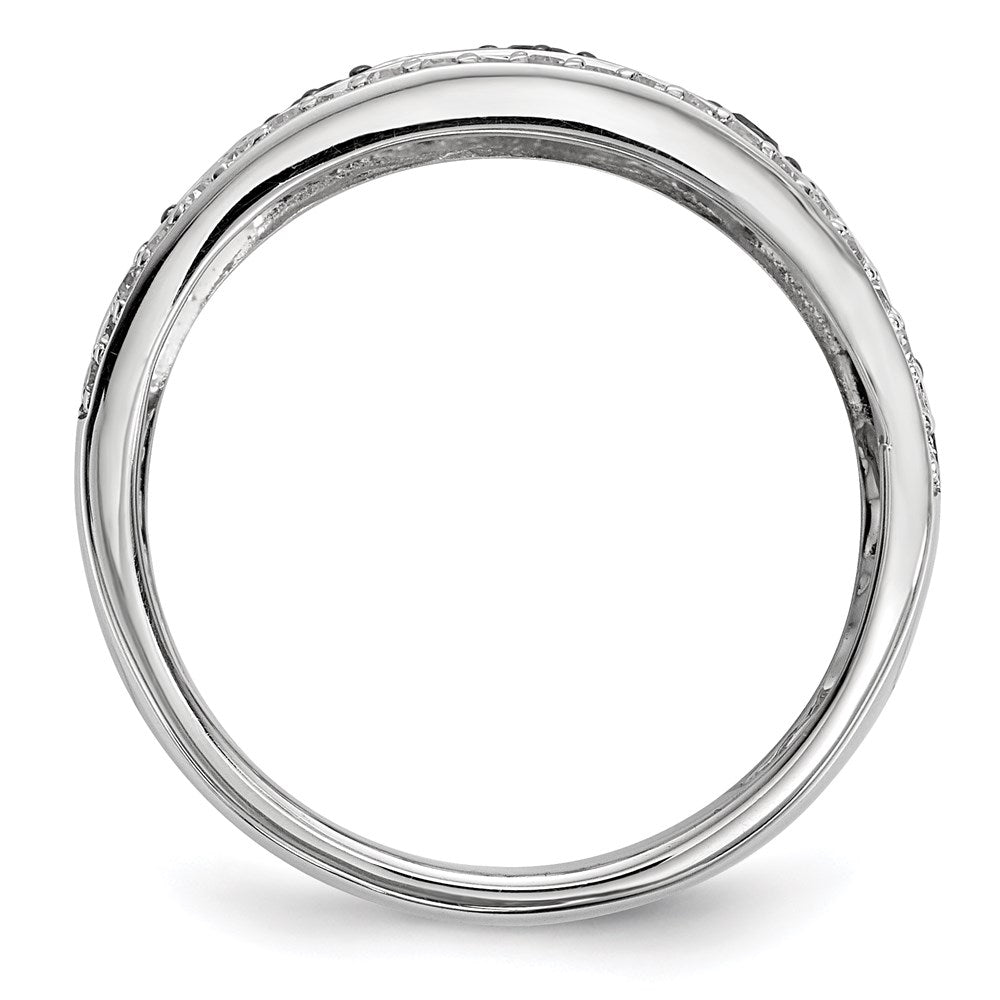 Sterling Silver Black/White Diamond Ring