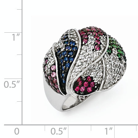 SS Black Rhodium Blue/Grn Glass Lt & Drk Synth. Ruby & CZ Ring