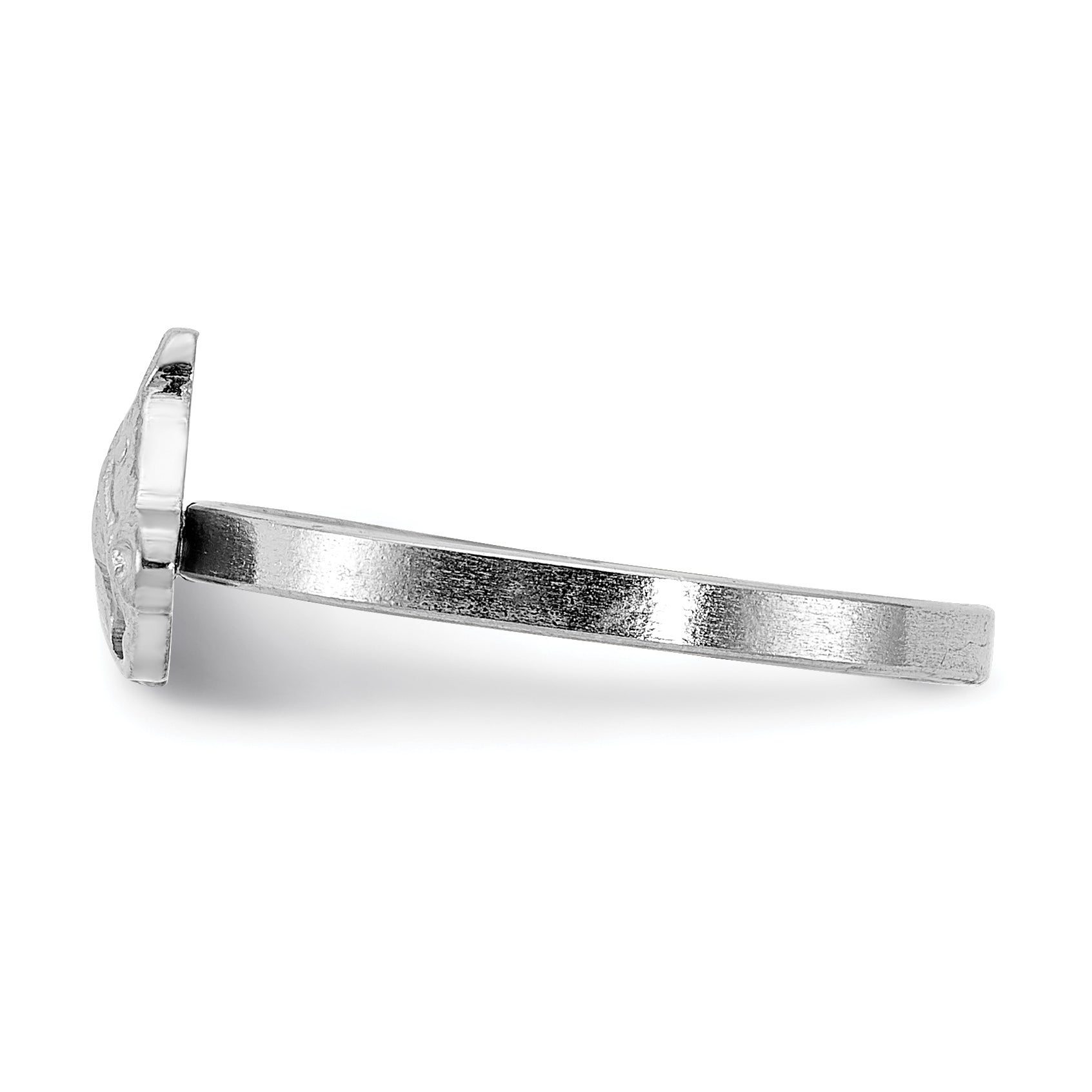 Sterling Silver Rhodium-plated Polished & Textured Horse Children's Ring