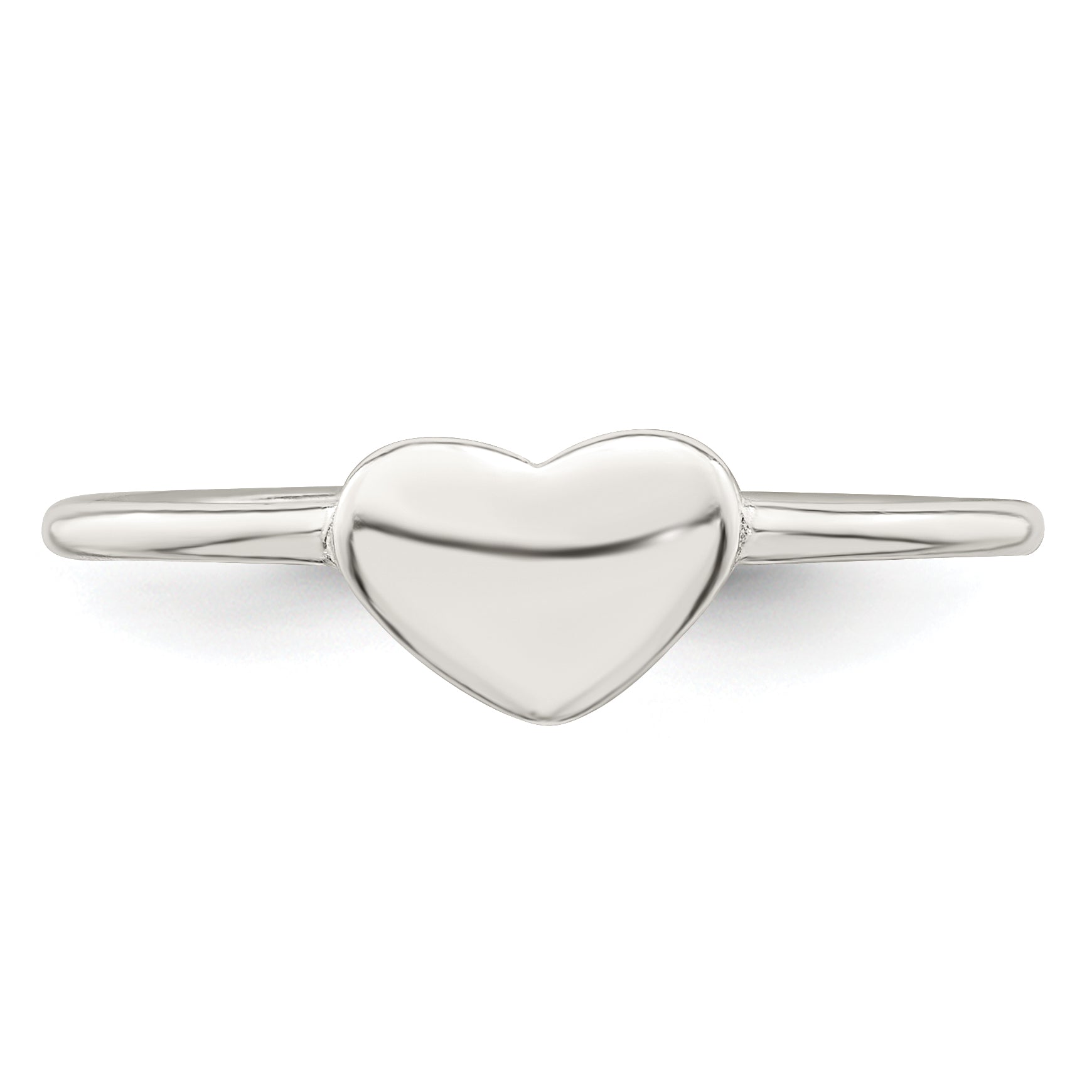 Sterling Silver Polished Heart Ring