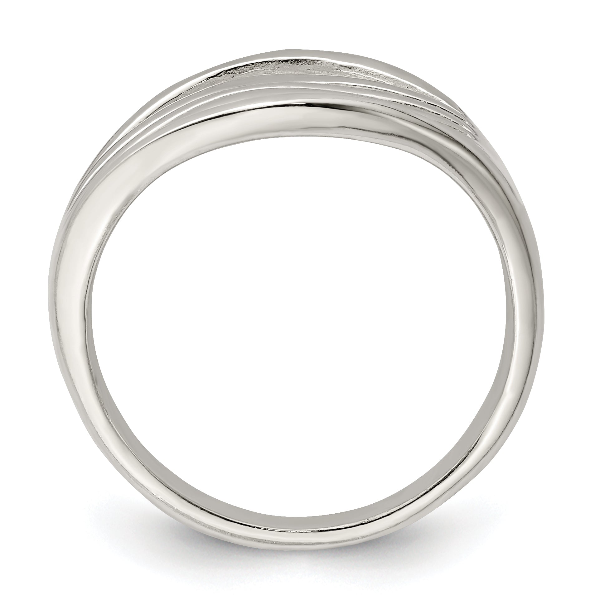 Sterling Silver Polished Wave Ring