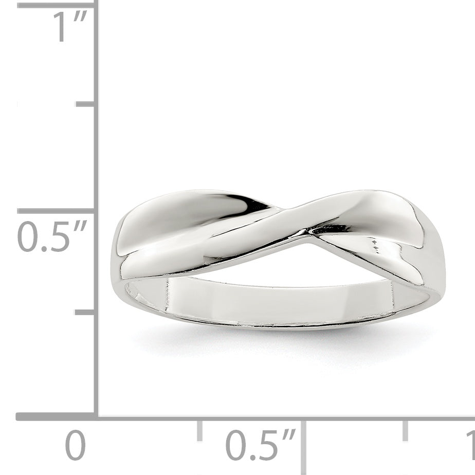 Sterling Silver Polished Twist Ring