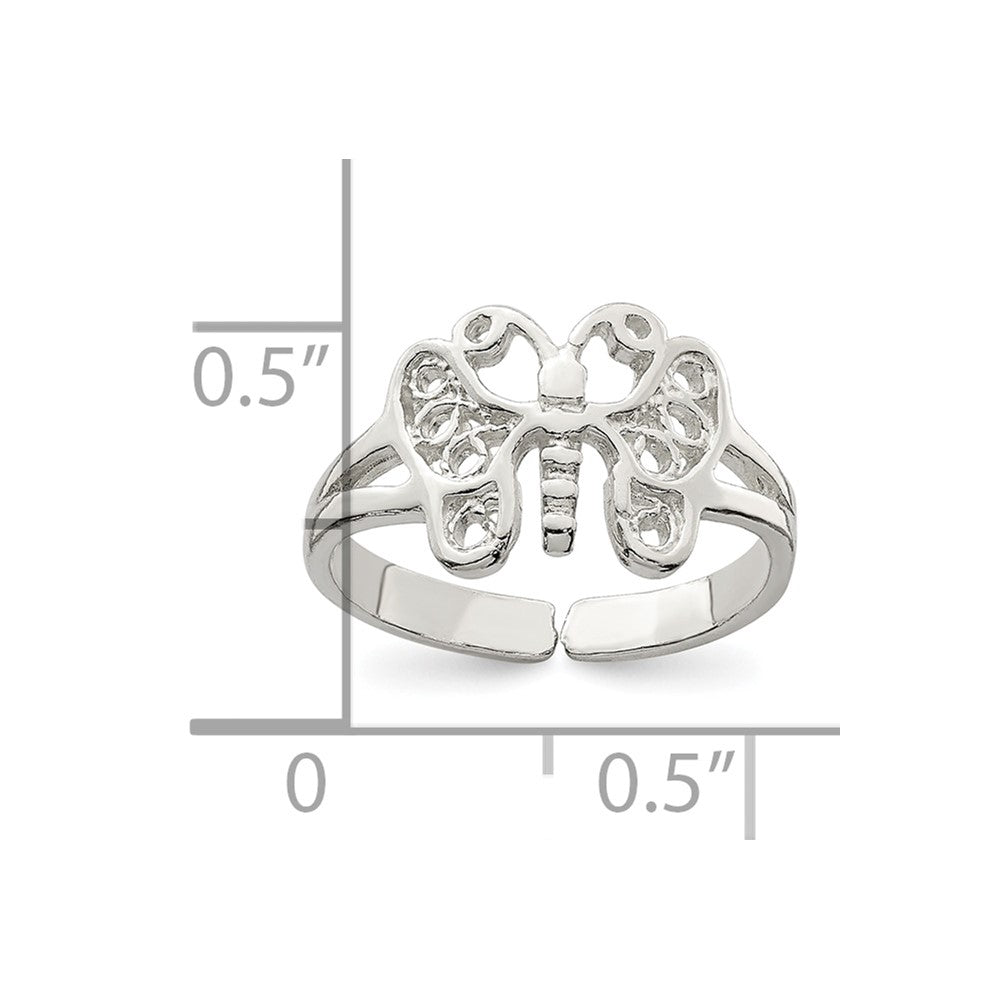 Sterling Silver Butterfly Toe Ring
